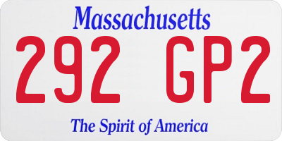 MA license plate 292GP2