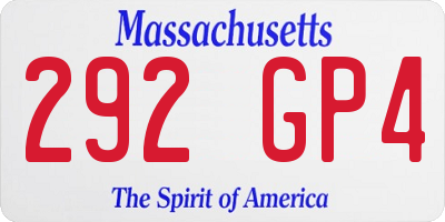 MA license plate 292GP4