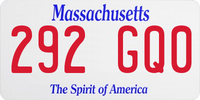 MA license plate 292GQ0