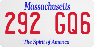 MA license plate 292GQ6