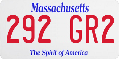 MA license plate 292GR2