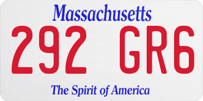 MA license plate 292GR6