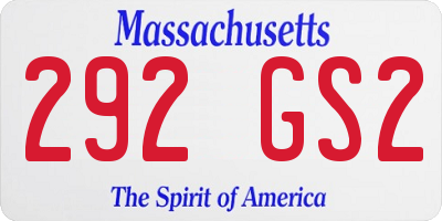 MA license plate 292GS2