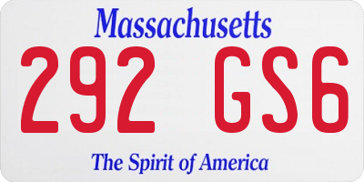 MA license plate 292GS6