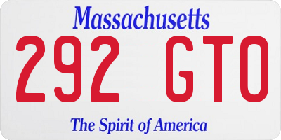 MA license plate 292GT0