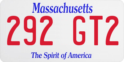 MA license plate 292GT2