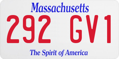 MA license plate 292GV1