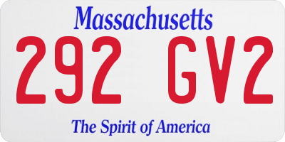 MA license plate 292GV2
