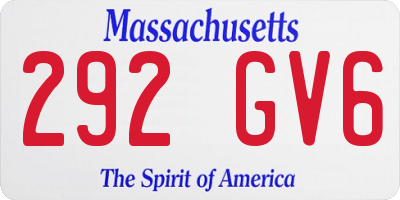 MA license plate 292GV6