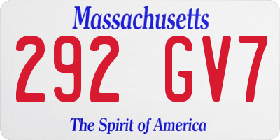 MA license plate 292GV7