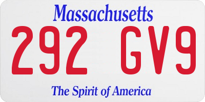 MA license plate 292GV9