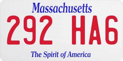 MA license plate 292HA6
