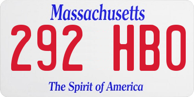 MA license plate 292HB0