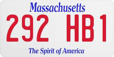 MA license plate 292HB1