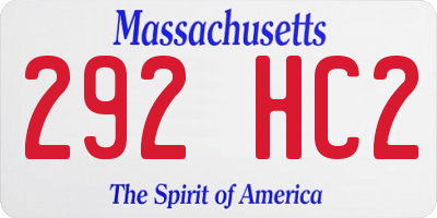 MA license plate 292HC2