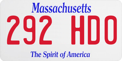 MA license plate 292HD0