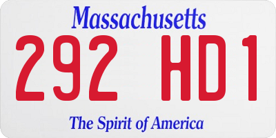 MA license plate 292HD1