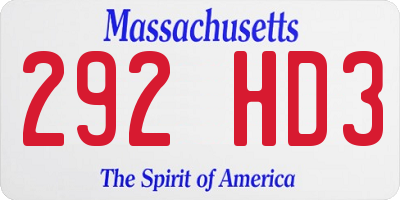 MA license plate 292HD3
