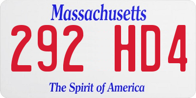 MA license plate 292HD4