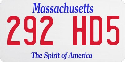 MA license plate 292HD5