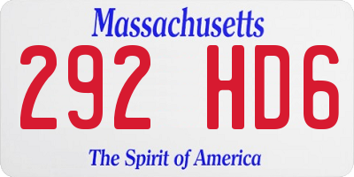 MA license plate 292HD6