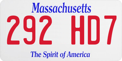 MA license plate 292HD7