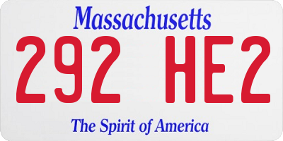 MA license plate 292HE2