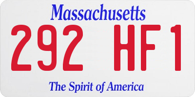 MA license plate 292HF1