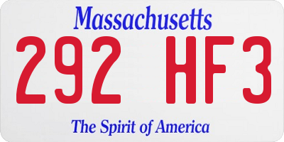 MA license plate 292HF3