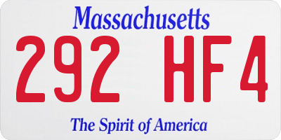 MA license plate 292HF4