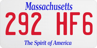 MA license plate 292HF6