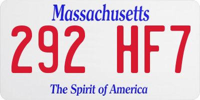 MA license plate 292HF7