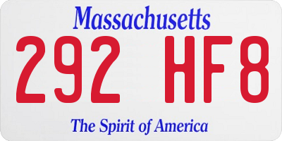 MA license plate 292HF8