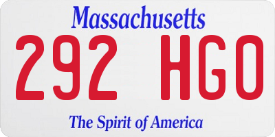 MA license plate 292HG0