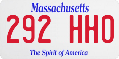 MA license plate 292HH0
