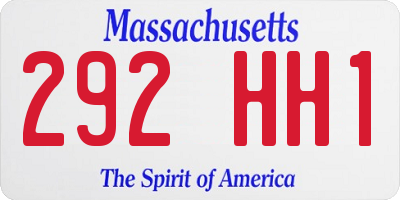 MA license plate 292HH1