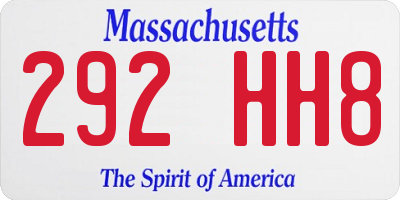 MA license plate 292HH8