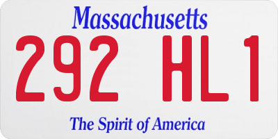MA license plate 292HL1