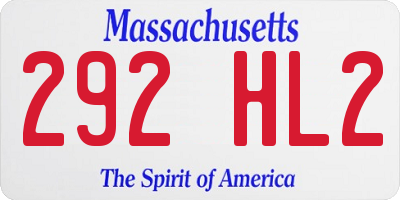 MA license plate 292HL2