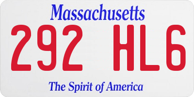 MA license plate 292HL6