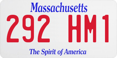 MA license plate 292HM1