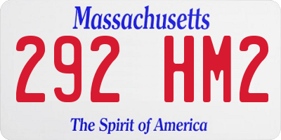 MA license plate 292HM2
