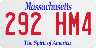 MA license plate 292HM4