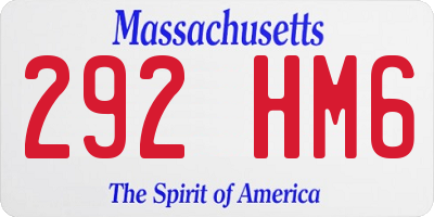 MA license plate 292HM6