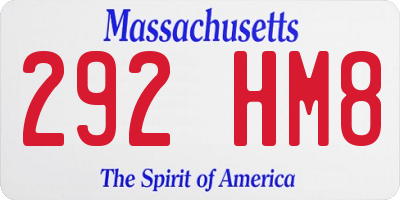 MA license plate 292HM8
