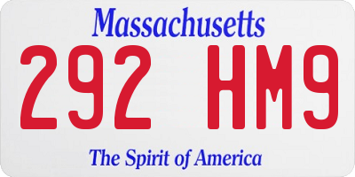 MA license plate 292HM9