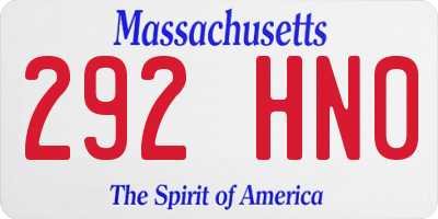 MA license plate 292HN0