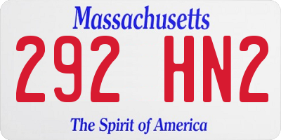 MA license plate 292HN2