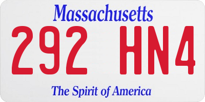 MA license plate 292HN4
