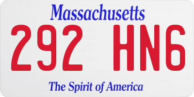 MA license plate 292HN6